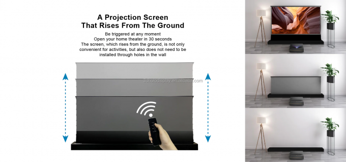 100" 120" Electric Floor Rising 4K ALR gris Pantalla de proyección de cristal Pull up Pantalla para proyector UST 1