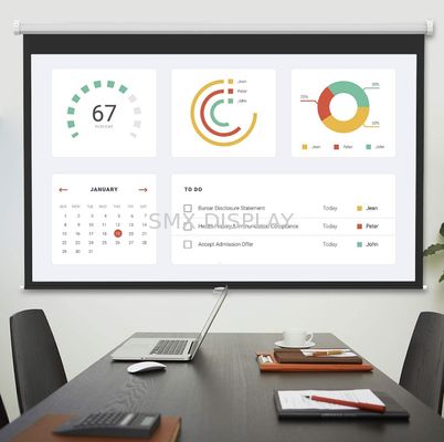 Calidad Tire hacia abajo la pantalla de proyector manual con 16:9 de la cerradura auto 120 pulgadas Fábrica