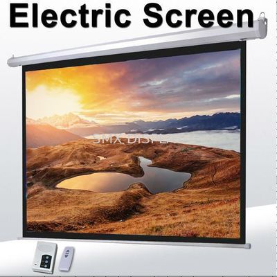 Calidad 1:1 60" pantalla de proyector motorizada con la pantalla blanca teledirigida, mate de la tela para el cine Fábrica
