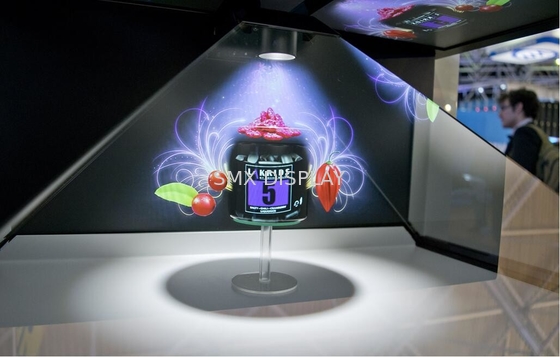 Escaparate del holograma de la chapa 3D, exhibición olográfica para la feria profesional