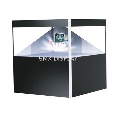 Calidad 360 grados 3D Pirámide Holograma Display Vitrina / Holograma 3D claro Pirámide Holobox Reloj de vidrio Fábrica