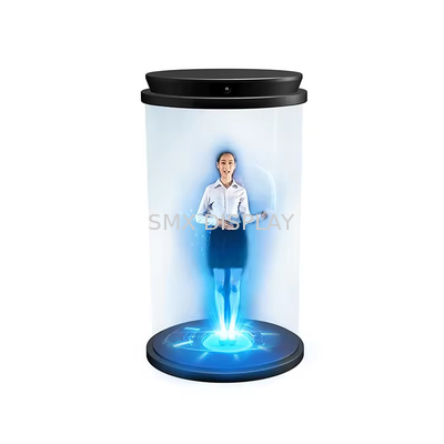 21.5 pulgadas cilindro holográfico 3D Hombre digital hologramas interactivos para la exposición