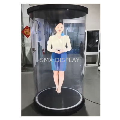 Caja de Hologramas Interactivos en 3D basada en AI, Caja de exhibición de redonda humana digital de 75 pulgadas.