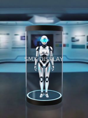 Calidad Equipo de visualización de hologramas 3D Holo tubo tamaño humano AI asistente virtual cilindro holográfico pantalla Holo caja Fábrica
