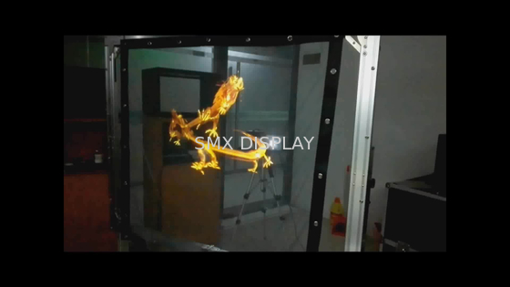 longitud del proyector los 30m de 3D Holo Gauze Holographic Screen Transparent Mesh