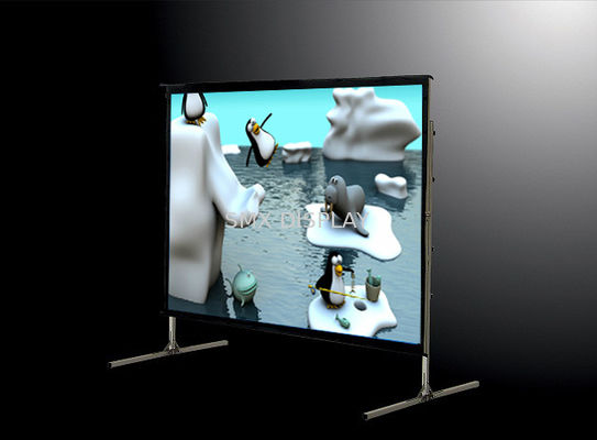 Calidad 200" pantallas rápidas del doblez de la pantalla de proyector móvil portátil con el material posterior blanco/gris delantero Fábrica