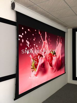 Calidad El techo ahuecó la pantalla de proyección motorizada tensida etiqueta con el blanco flexible de Hd Fábrica